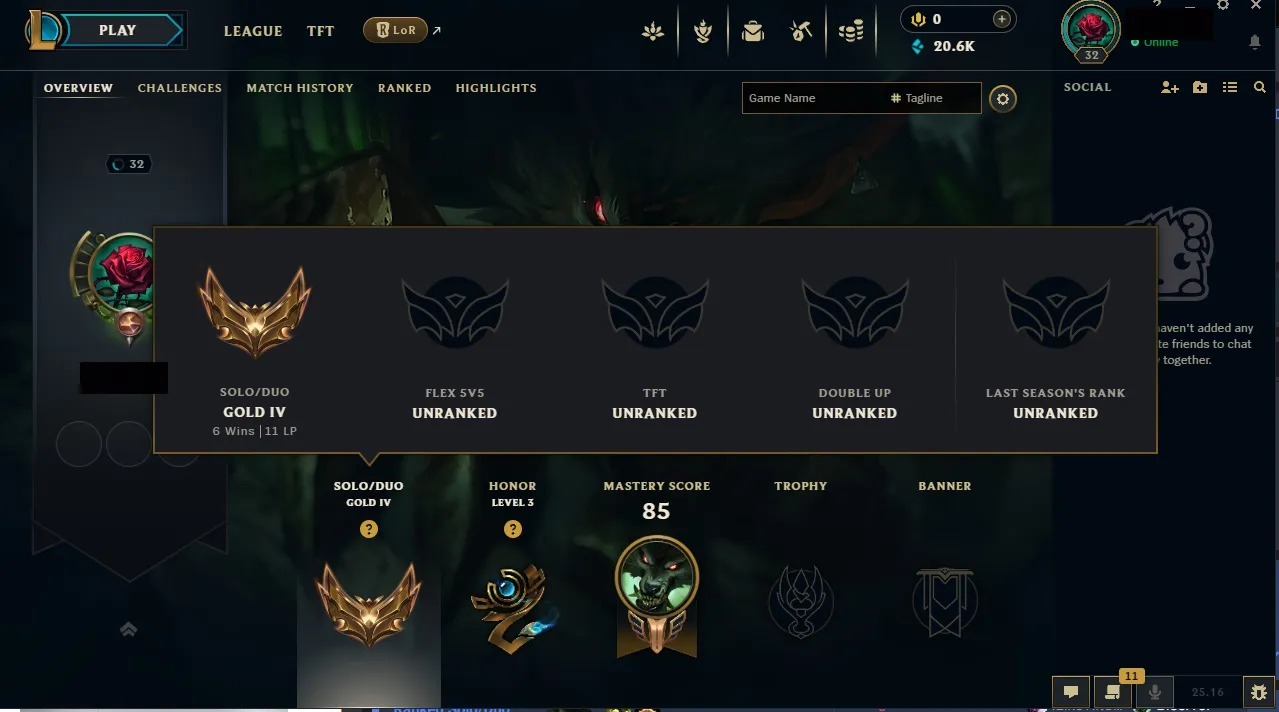 EUW 🌎 GOLD IV 🏆 68% WR 🔥 20,000+🔷 24 CHAMP 🎯 Lifetime Ownership 🛡️ Instant Delivery⚡